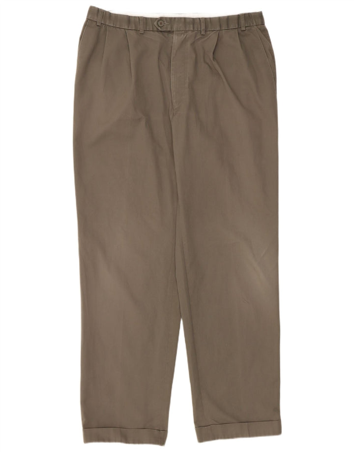 Marks & Spencer Ανδρικό παντελόνι με καρφίτσα W38 L33 Khaki Polyester