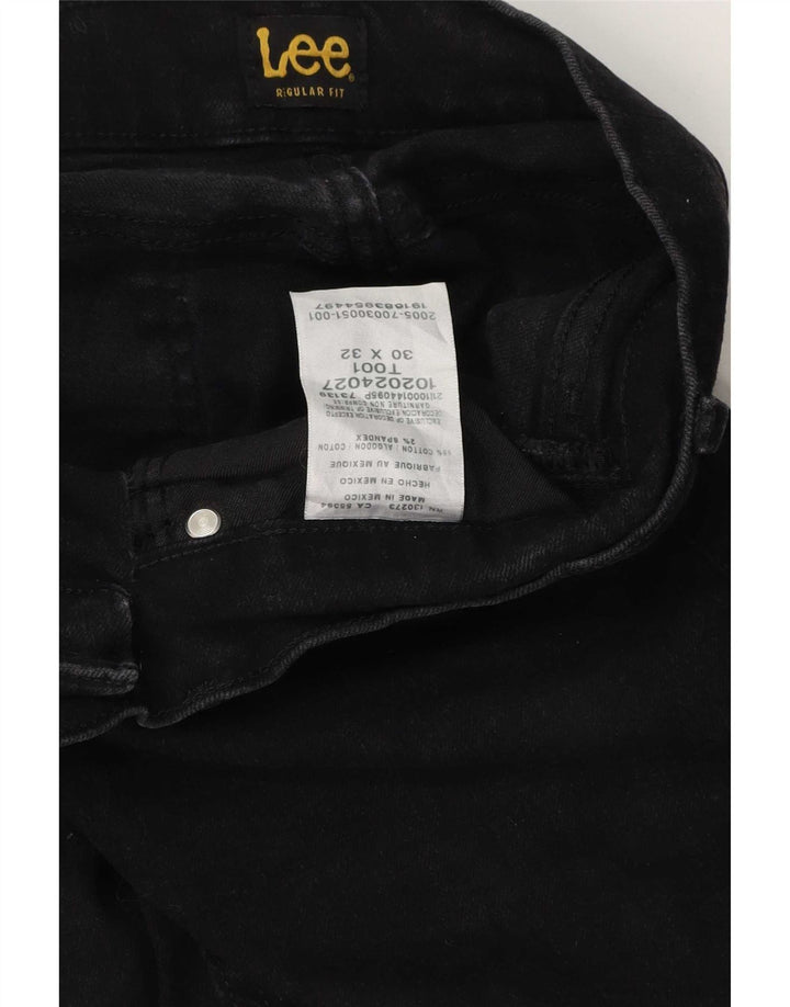 Ανδρικό τζιν Lee Regular Fit ίσιο W30 L32 μαύρο βαμβακερό