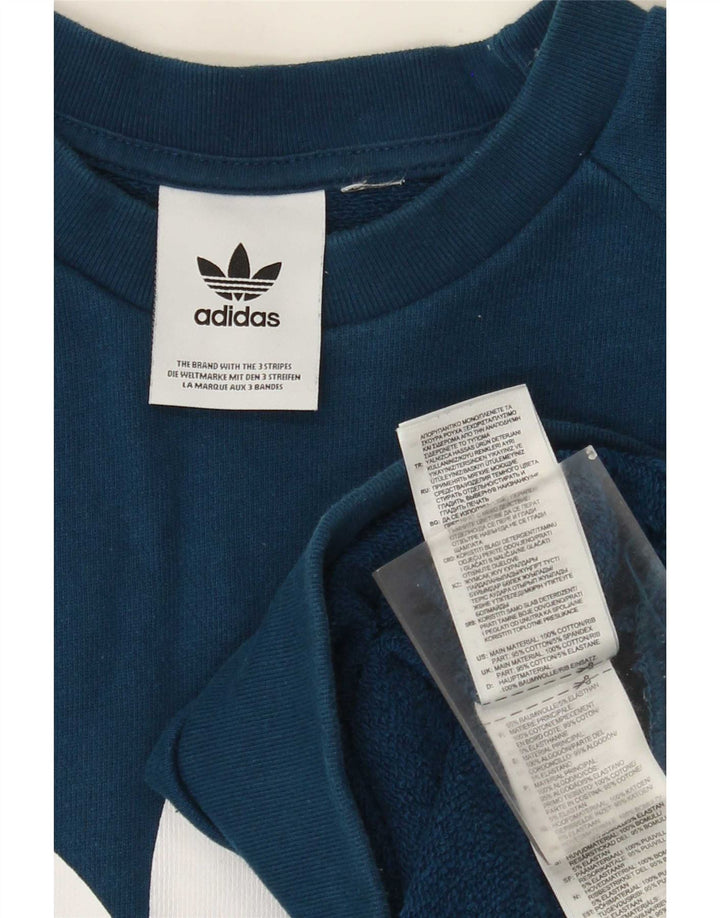 Ανδρικό γραφικό φούτερ Adidas, μεσαίο μπλε βαμβακερό