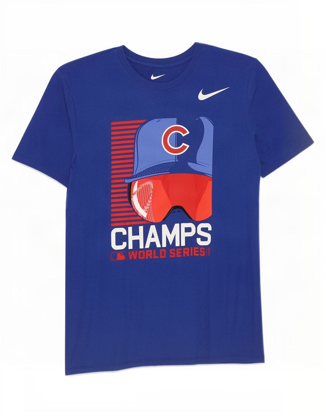 Μπλουζάκι Nike ανδρικό Chicago Cubs γραφικό μπλουζάκι από μεσαίο μπλε βαμβακερό
