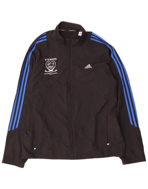 Adidas Ανδρικό γραφικό μπουφάν βροχής UK 40 μεγάλο μαύρο πολυεστέρα