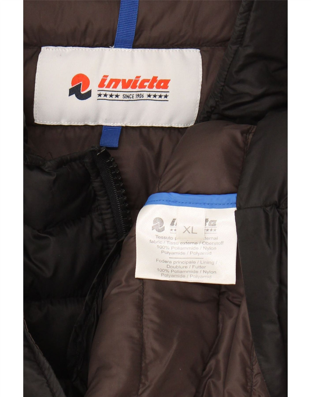 INVICTA Mens Padded Jacket UK 42 XL Black Polyamide