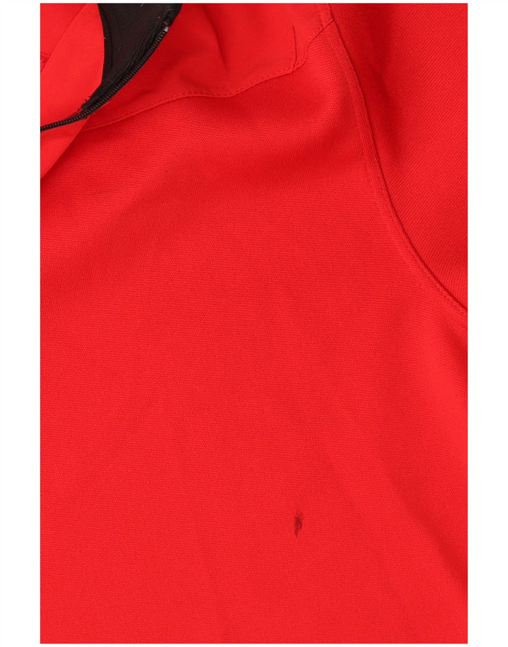 Μακρυμάνικο μπλουζάκι με φερμουάρ Nike ανδρικό Dri Fit, μικρό κόκκινο πολυεστέρα