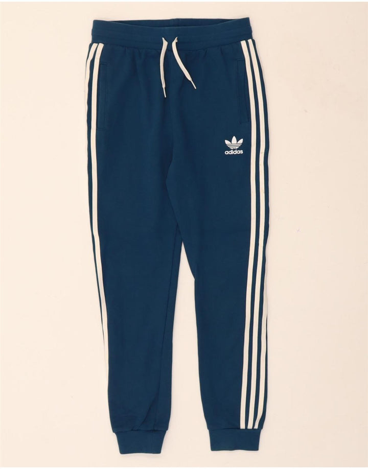ADIDAS Boys Tracksuit Trousers Joggers 11-12 Years Blue Polyester Vintage Adidas and Second-Hand Adidas from Messina Hembry 