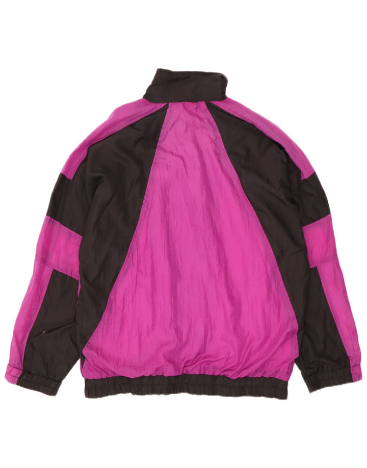 Vintage ανδρική αθλητική φόρμα Top Jacket Μεγάλο Μαύρο Colourblock Nylon
