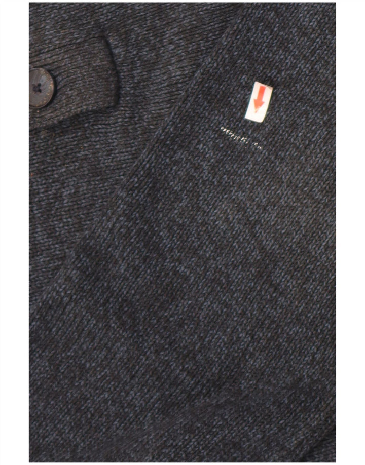 Marks & Spencer Ανδρικό πουλόβερ με κουμπιά πουλόβερ με λαιμόκοψη μεγάλο μπλε ναυτικό