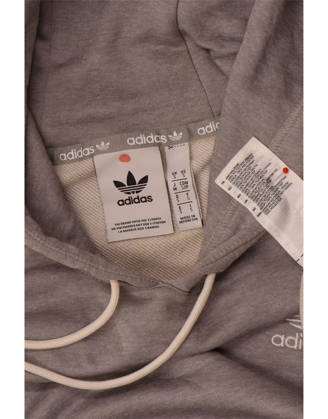 Adidas Ανδρικό Hoodie Jumper Μικρό Γκρι Πολυεστέρας