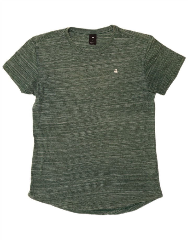 G-STAR Ανδρικό T-Shirt Top Μεσαίο Πράσινο Ριγέ Πολυεστέρας