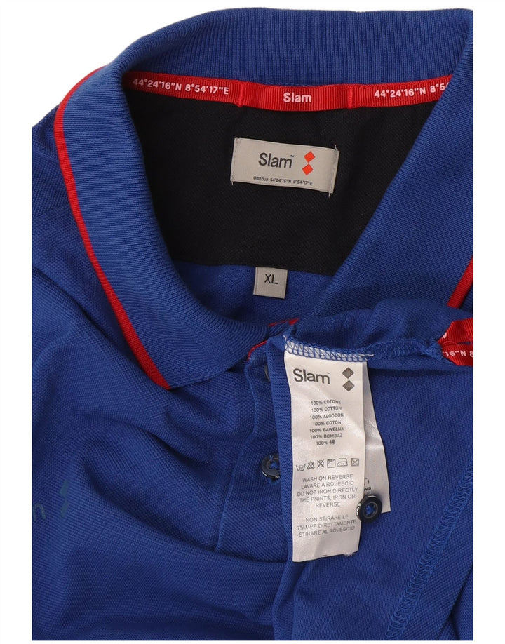 Ανδρικό Slam Graphic Polo πουκάμισο XL Μπλε βαμβακερό