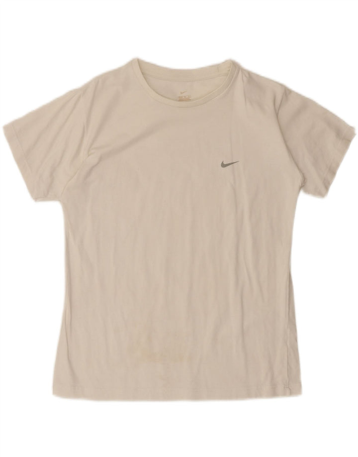 NIKE Womens Dri Fit T-Shirt Top UK 16 Large White Vintage Nike and Second-Hand Nike from Messina Hembry 