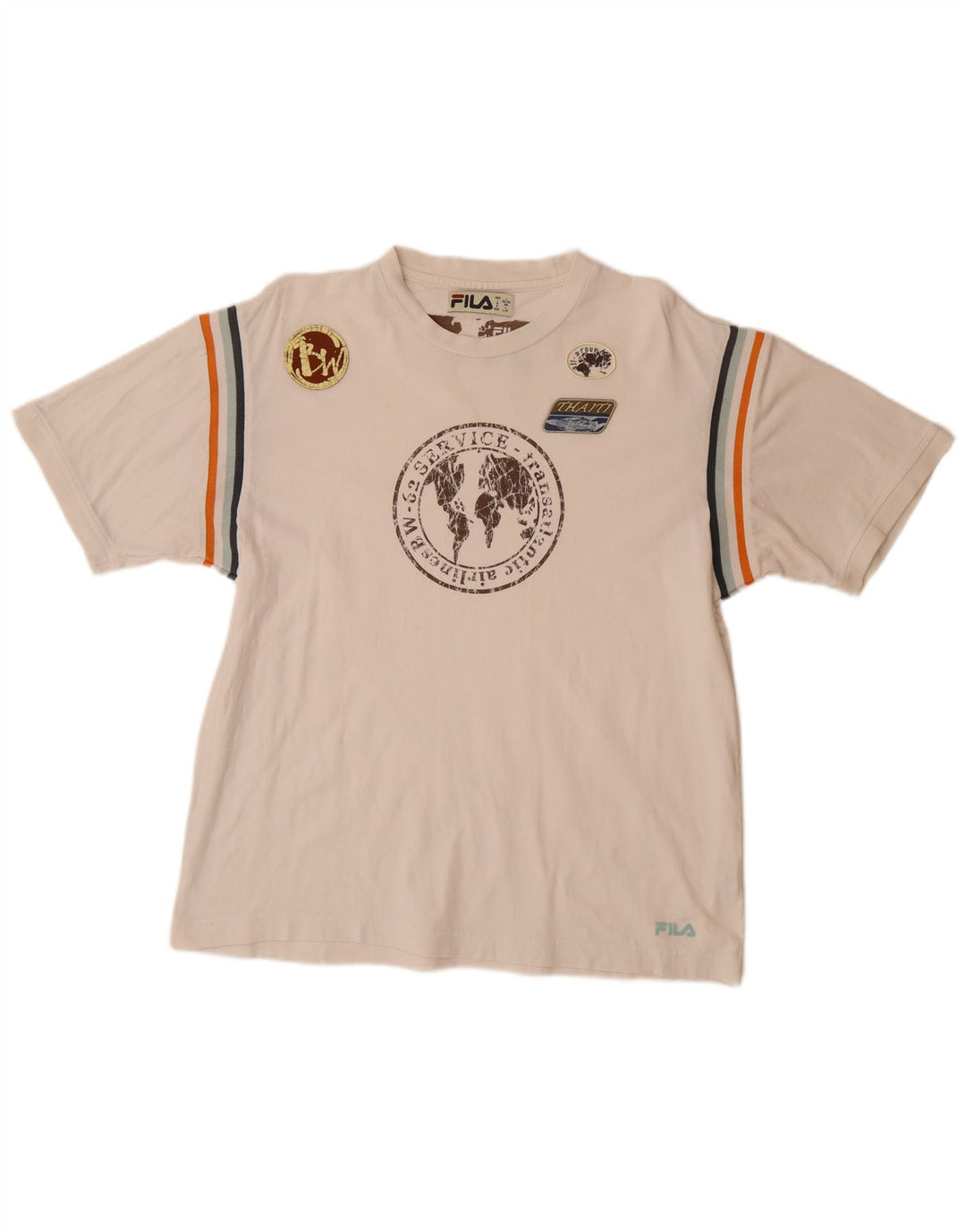 Ανδρικό γραφικό μπλουζάκι FILA Top μεγάλο λευκό βαμβακερό