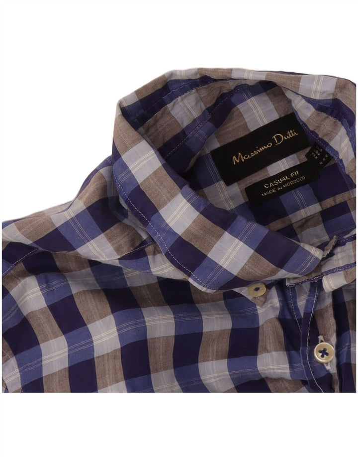 Ανδρικό πουκάμισο Massimo Dutti Casual Fit Medium Blue Gingham