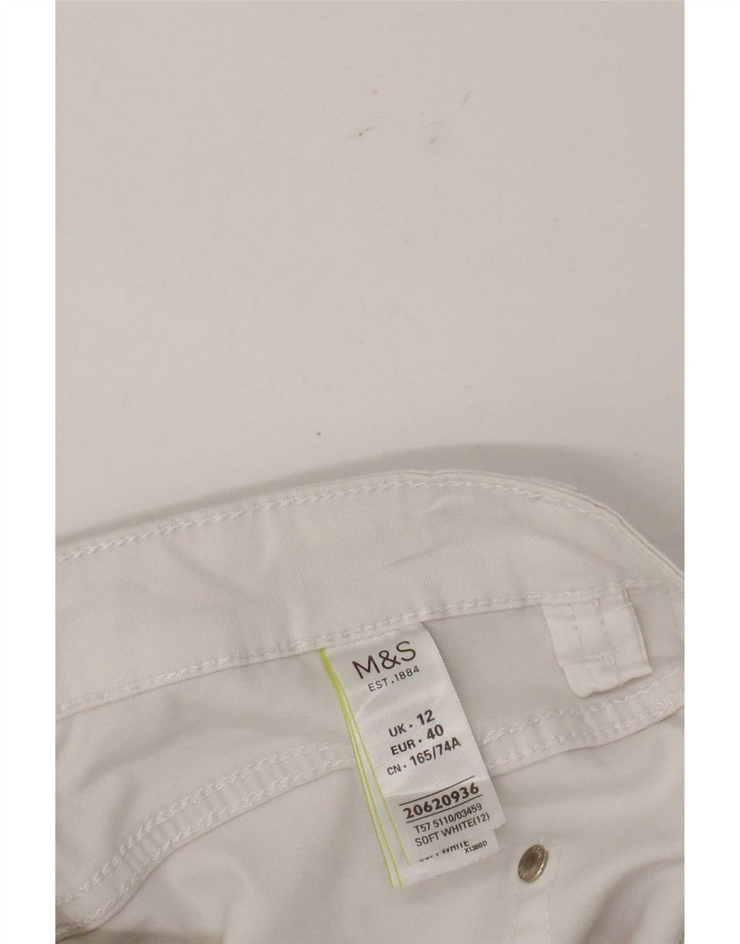 Marks & Spencer Γυναικείο παντελόνι Capri UK 12 Medium W32 L21 White