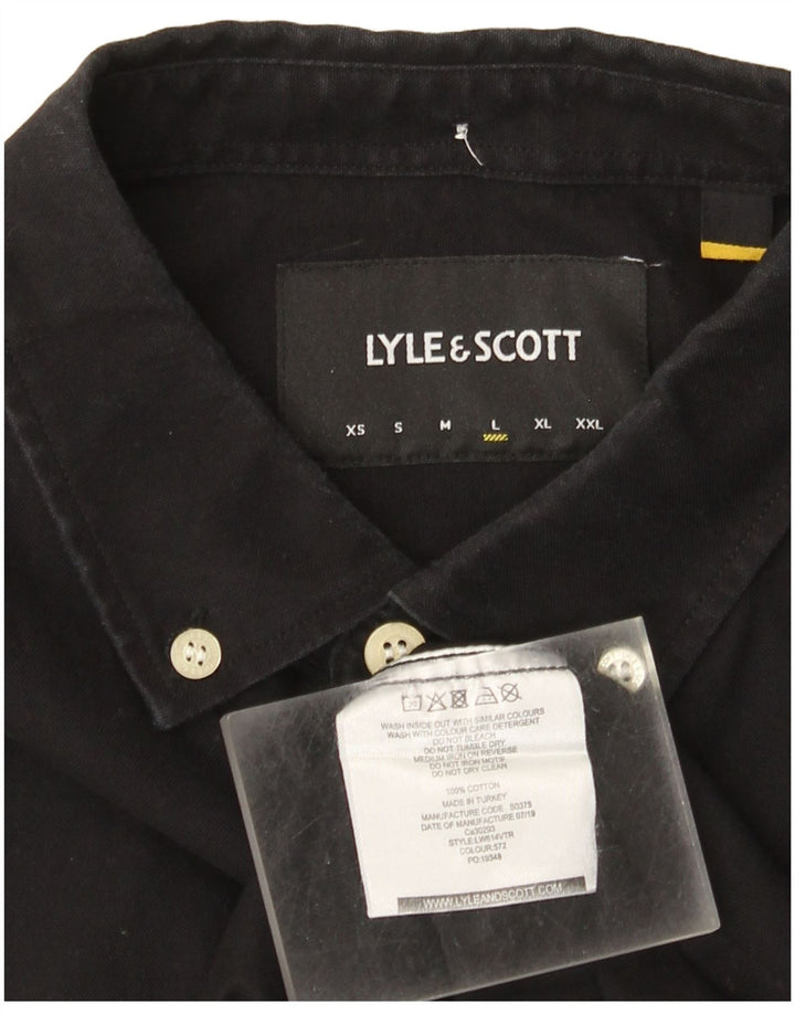 Ανδρικό πουκάμισο Lyle & Scott, μεγάλο μαύρο βαμβακερό
