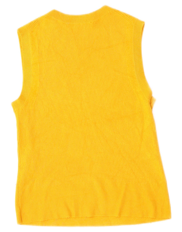 ZARA Γυναικείο γιλέκο Crop Tank Top UK 12 Medium Yellow Viscose
