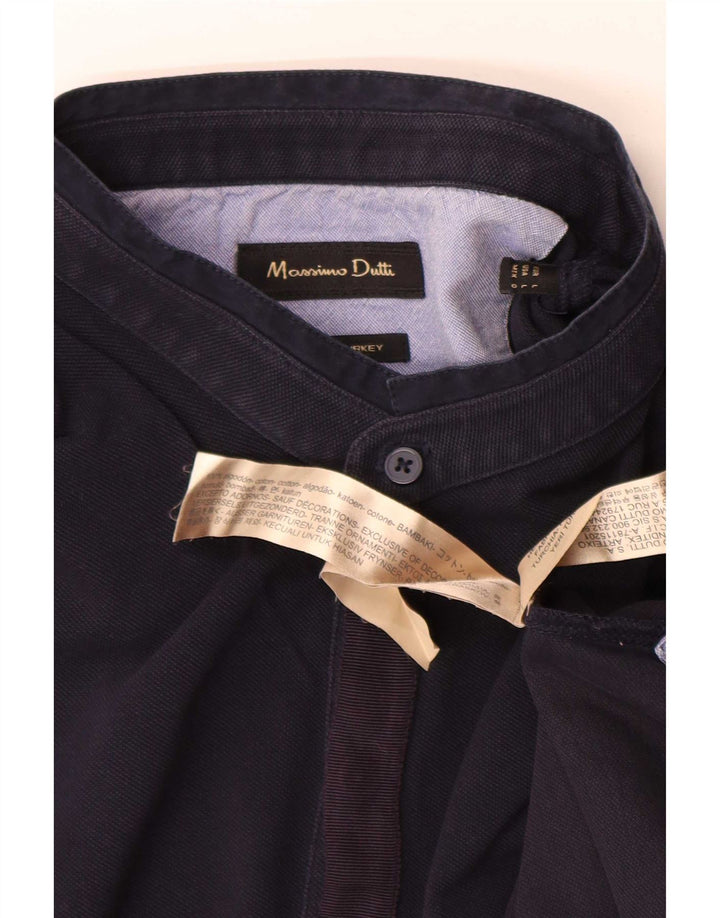 Ανδρικό πουκάμισο πόλο Massimo Dutti, μεγάλο ναυτικό, βαμβακερό