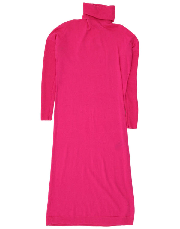 Karen Millen Γυναικείο φόρεμα με ρολό λαιμόκοψη UK 14 Medium Pink Wool
