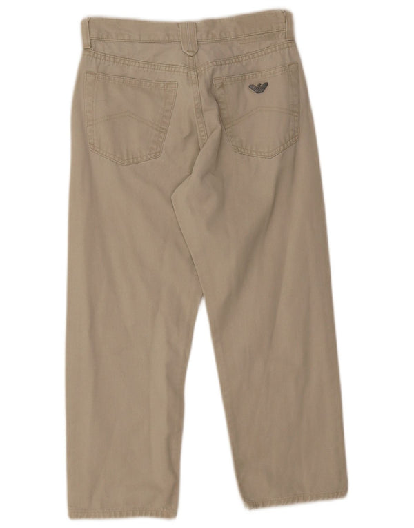 Armani Boys Straight Casual Παντελόνι 6-7 ετών Μπεζ βαμβακερό