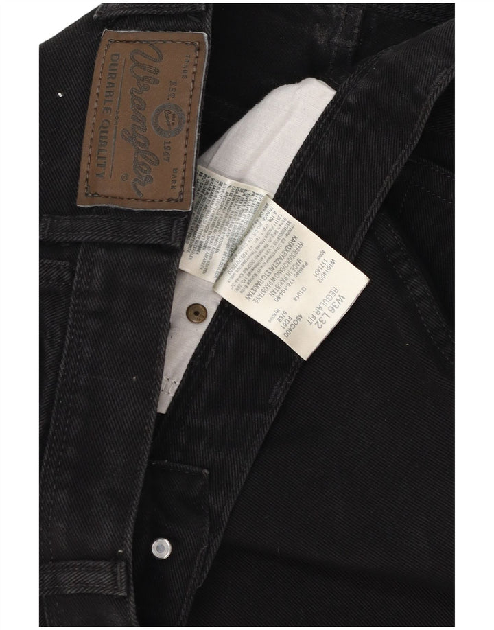 Ανδρικό τζιν ίσιο Wrangler Regular Fit W36 L32 Μαύρο βαμβακερό