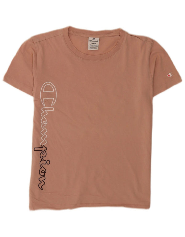 Champion Womens Graphic T-Shirt Top UK 14 Large Pink