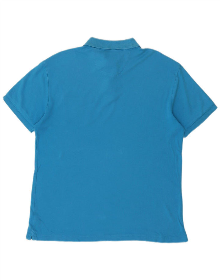 CHAPS Ανδρικό πουκάμισο πόλο με προσαρμοσμένη εφαρμογή, μεσαίο μπλε βαμβακερό