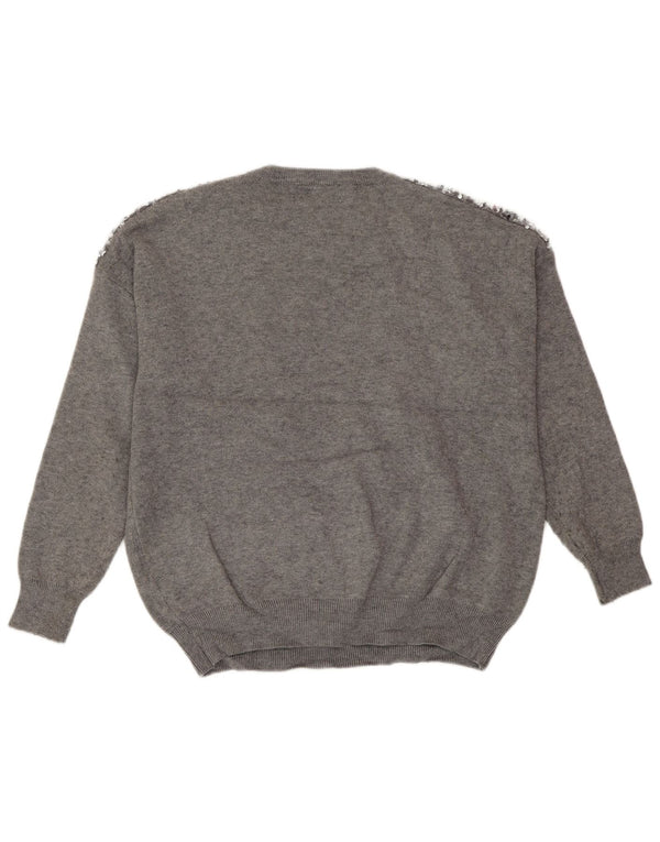 Γυναικείο πουλόβερ COAST Crew Neck Jumper UK 14 Large Grey Viscose