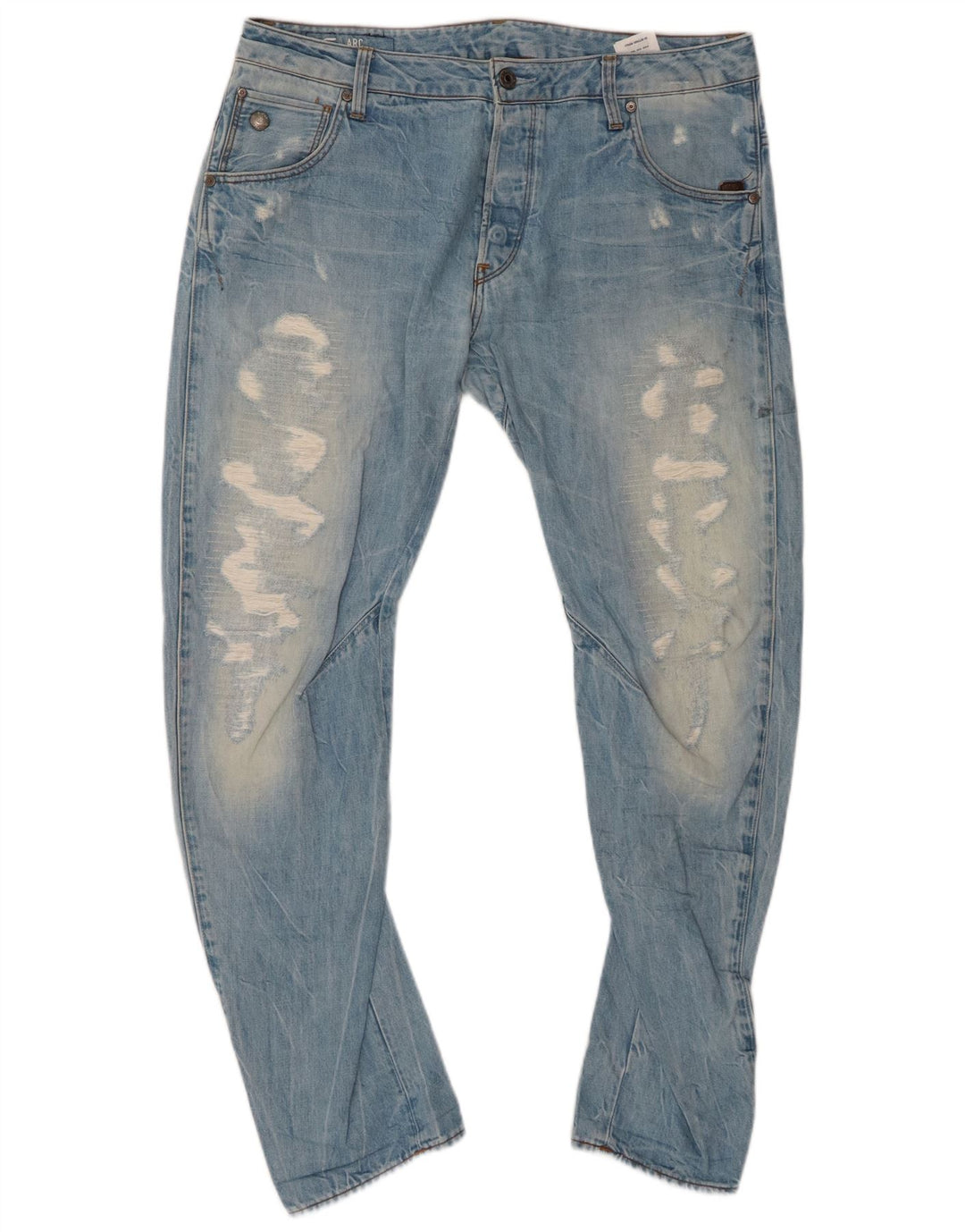 G-STAR Ανδρικά 3D Arc Distressed Banana Slim Jeans W34 L30 Blue Cotton