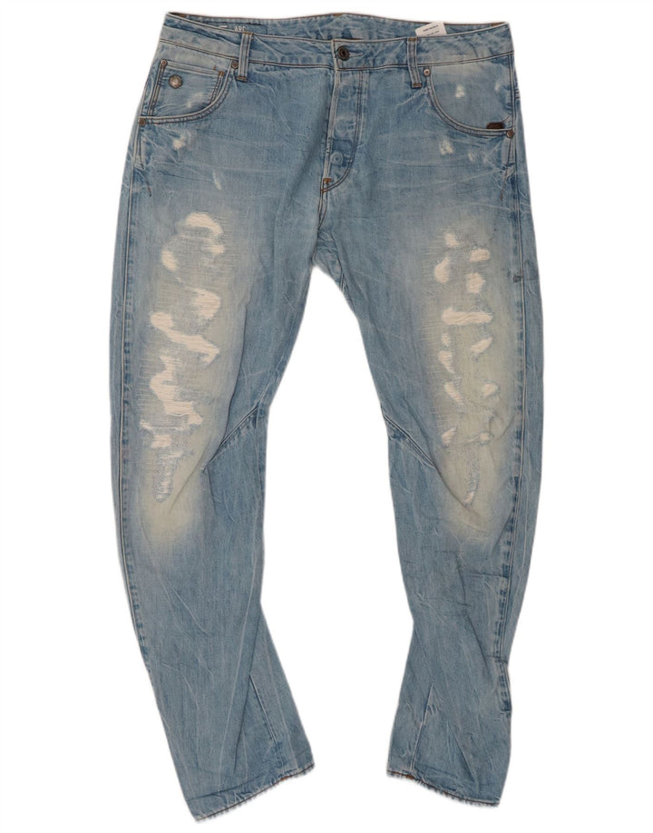 G-STAR Ανδρικά 3D Arc Distressed Banana Slim Jeans W34 L30 Blue Cotton