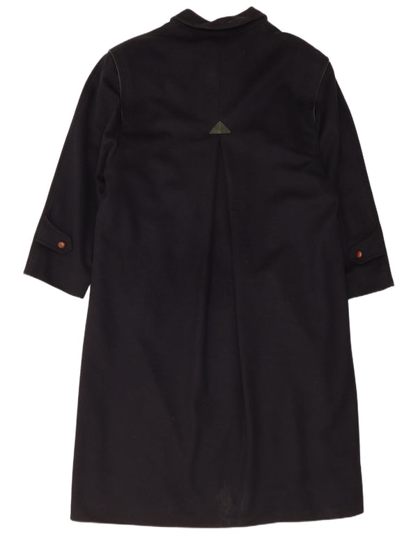 Zeiler Mens Overcoat UK 40 Large Navy Blue Virgin Wool