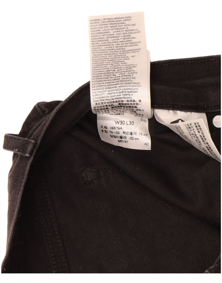 Γυναικείο τζιν μποτάκι με καμπύλες Levi's W30 L26 μαύρο βαμβακερό