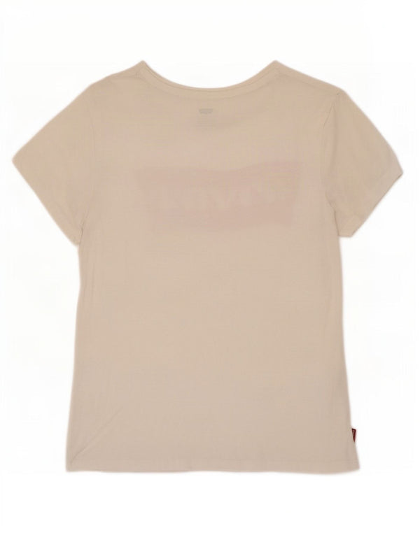 Γυναικείο γραφικό μπλουζάκι Levi's Top UK 10 Small λευκό βαμβακερό