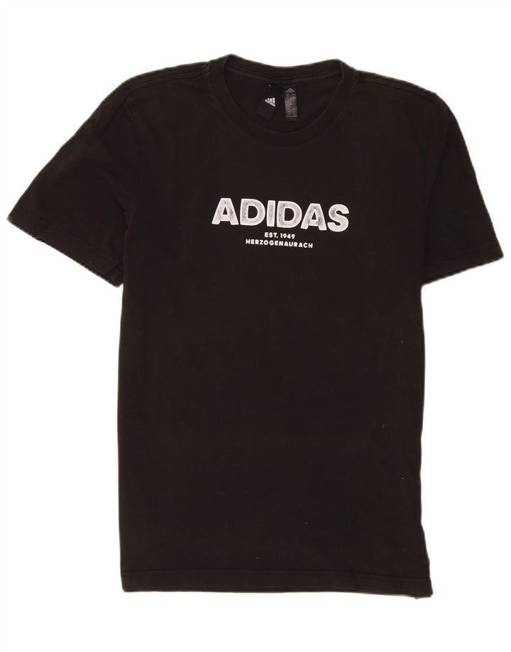 Ανδρικό γραφικό T-Shirt Adidas Top Μεσαίο μαύρο βαμβακερό