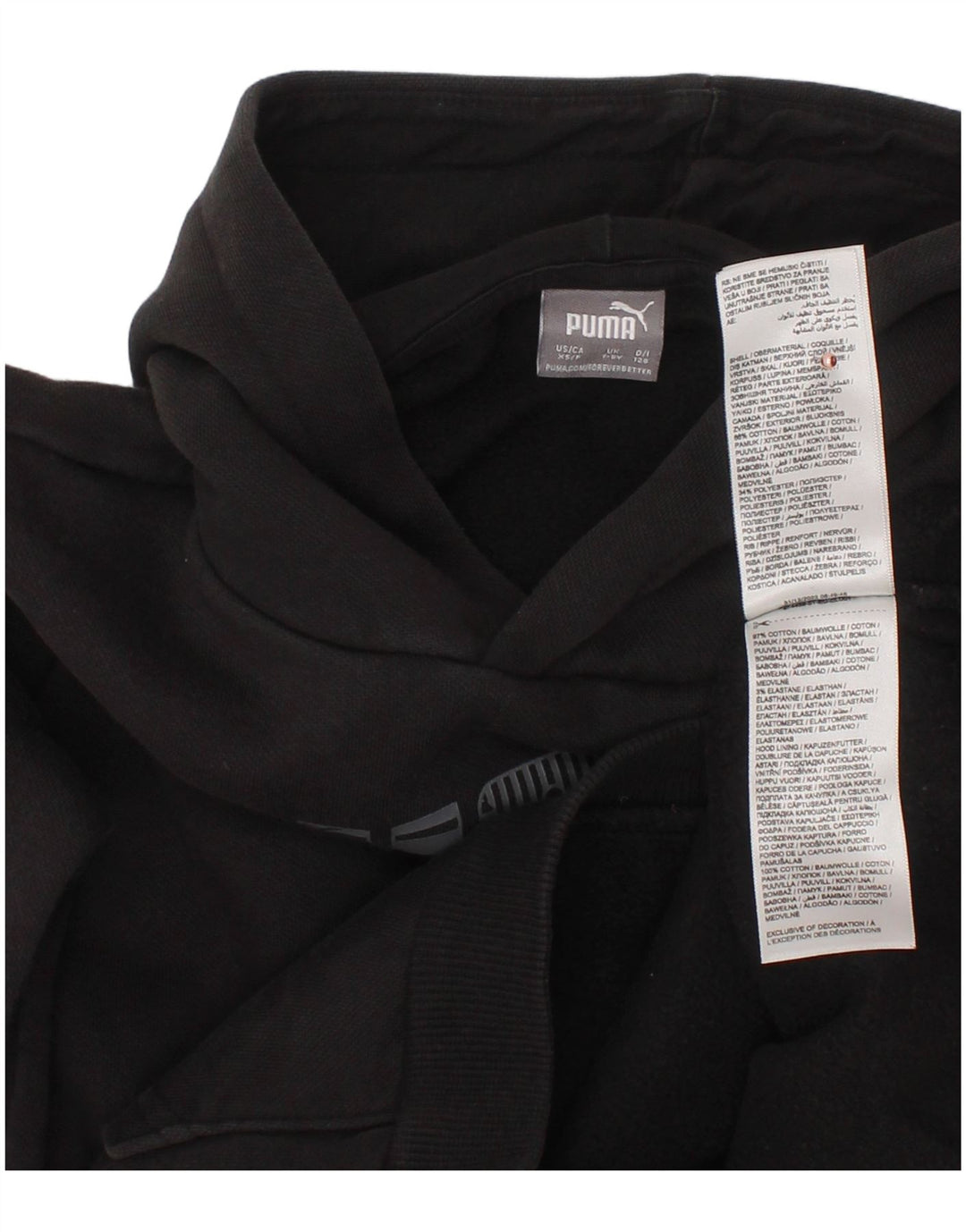 PUMA Boys Graphic Hoodie Jumper 7-8 ετών Μαύρο βαμβακερό