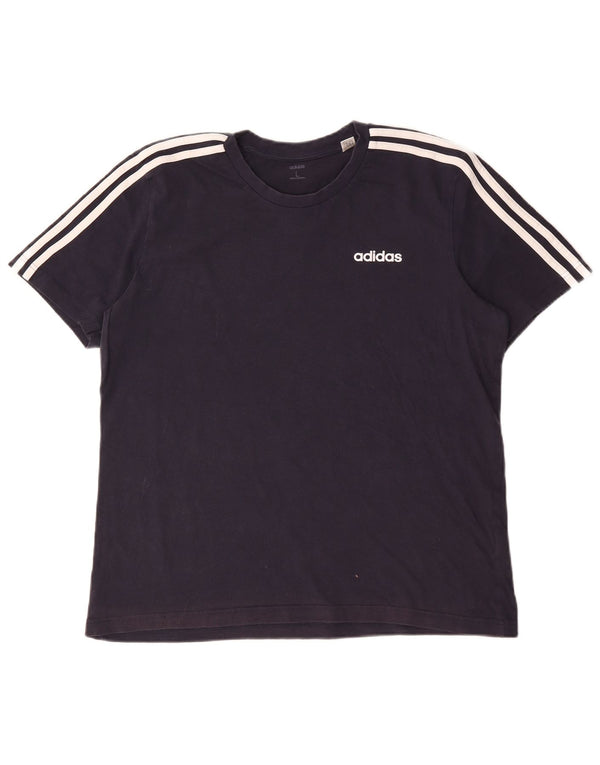 Ανδρικό T-Shirt Adidas Top Large Navy Blue από βαμβάκι