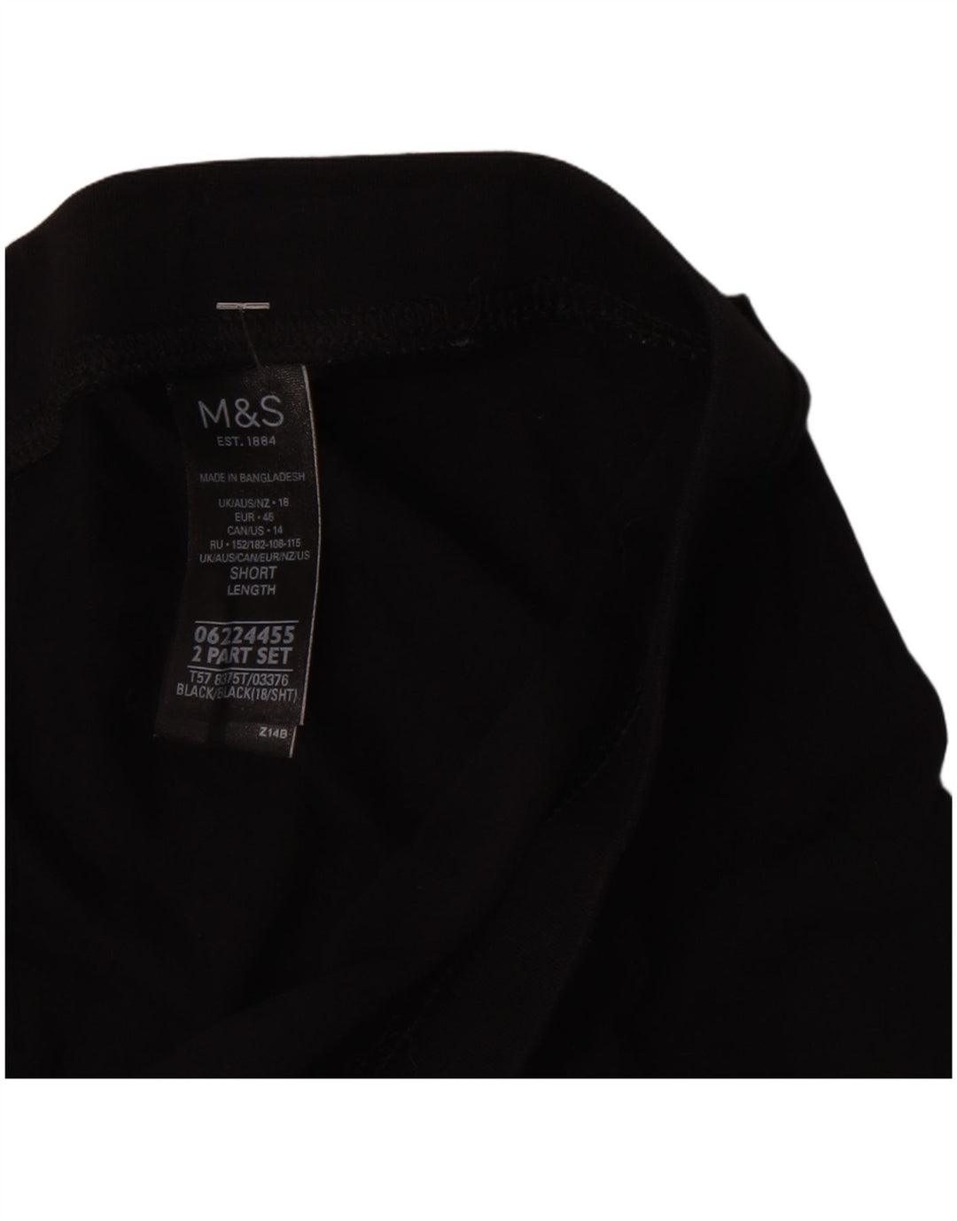 Marks & Spencer Γυναικείο Κοντό Κολάν UK 18 XL Μαύρο βαμβακερό