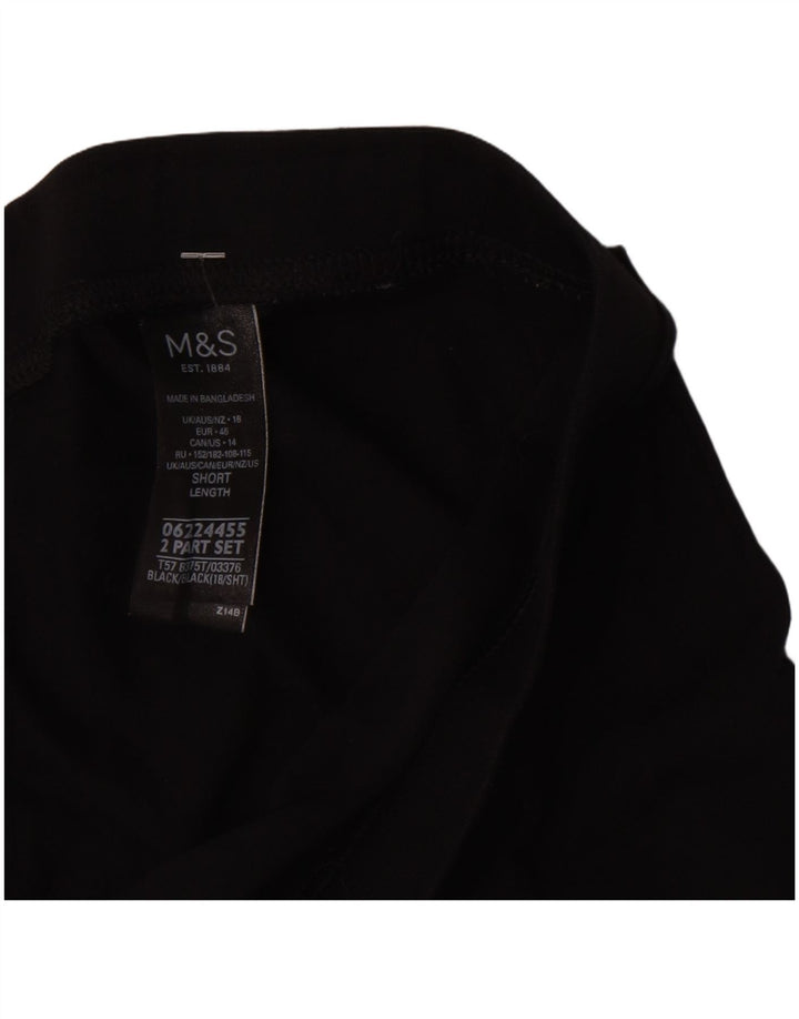 Marks & Spencer Γυναικείο Κοντό Κολάν UK 18 XL Μαύρο βαμβακερό