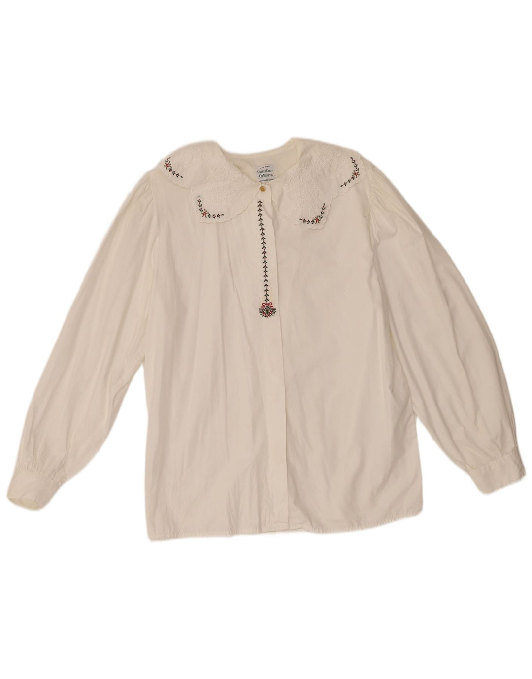 Γυναικείο Πουκάμισο Benetton Μπλούζα IT 44 Βαμβακερό μεσαίο σε ανοιχτό λευκό