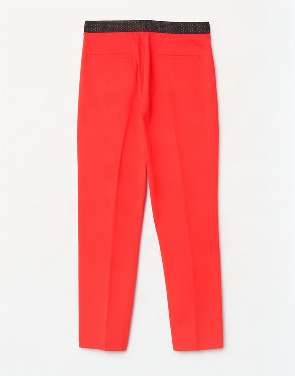 Zara Γυναικείο Slim Cropped Παντελόνι Μεγάλο W30 L26 Κόκκινο βαμβακερό χρώμα