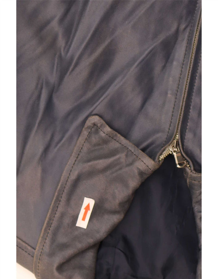 Kiros Ανδρικό Δερμάτινο Μπουφάν IT 52 XL Navy Blue