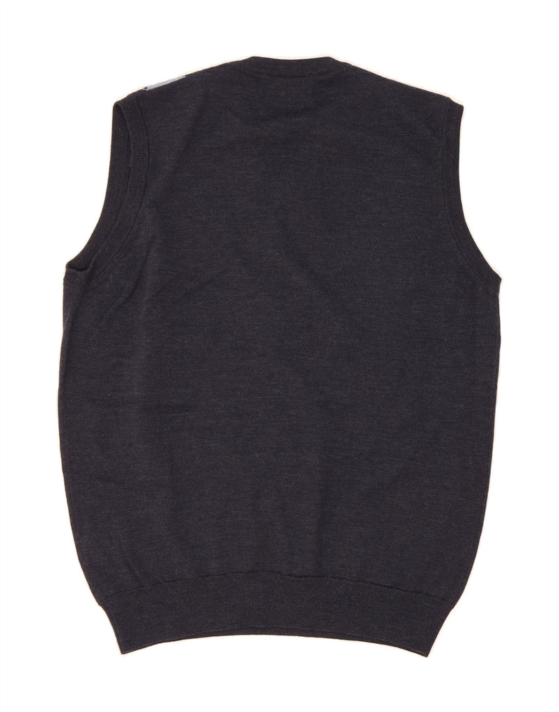 BURLINGTON Mens Vest Tank Top IT 56 2XL Navy Blue Argyle/Diamond Wool Vintage Burlington and Second-Hand Burlington from Messina Hembry 