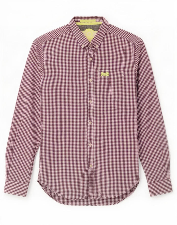 Ανδρικό πουκάμισο Superdry Small Purple Gingham Cotton