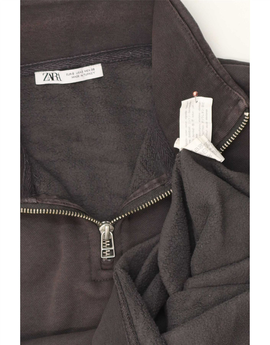 Ανδρικό φούτερ Zara με φερμουάρ, τζάμπα, μικρό γκρι βαμβακερό