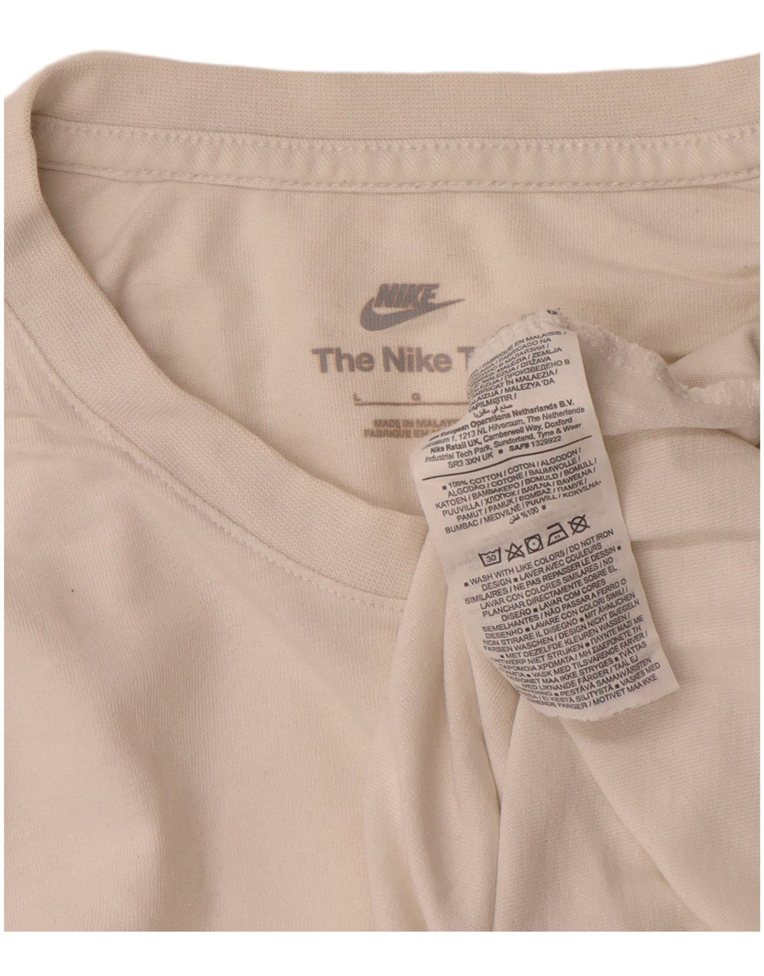 Ανδρικό T-Shirt Nike, μεγάλο λευκό βαμβακερό