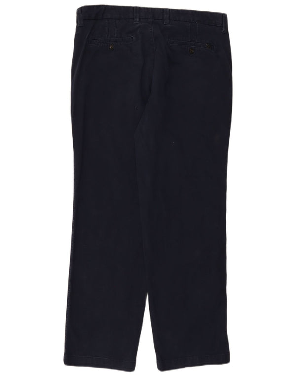 Marks & Spencer Mens Blue Harbour Straight Chino Trousers W36 L31 Navy Blue