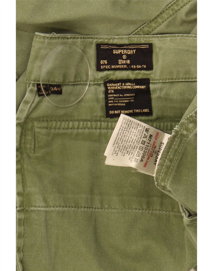 Ανδρικό σορτς Cargo Superdry W34 Μεγάλο πράσινο βαμβακερό