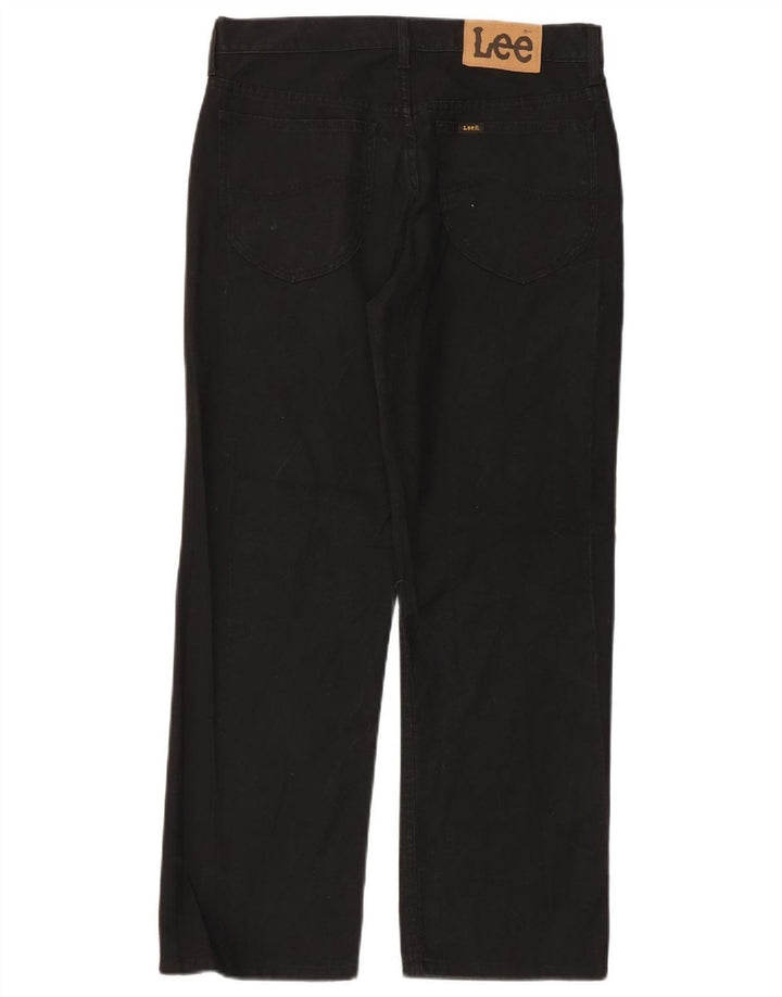 Lee Mens Straight Jeans W33 L28 Μαύρο Βαμβακερό