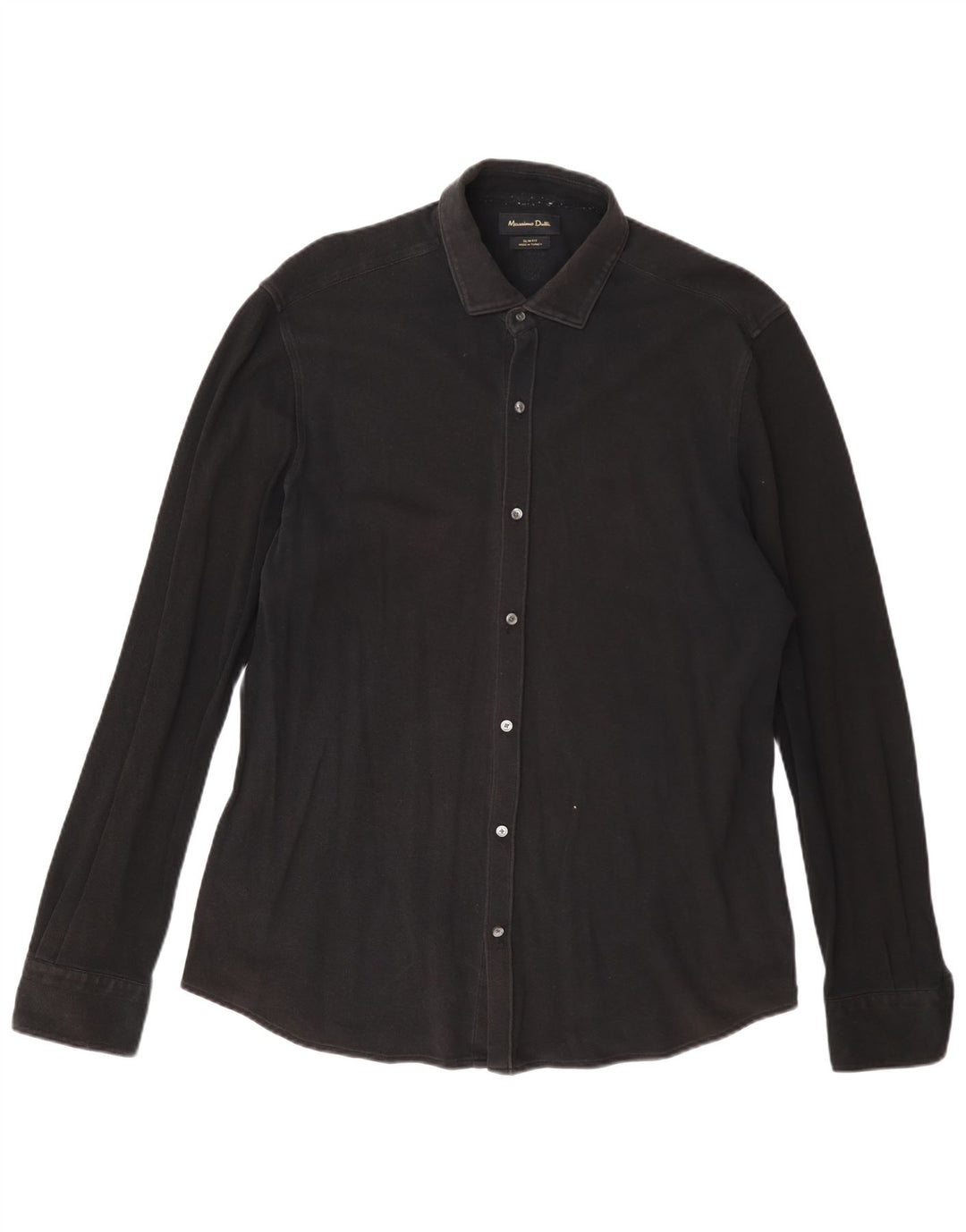 Ανδρικό πουκάμισο Massimo Dutti Slim Fit XL Μαύρο