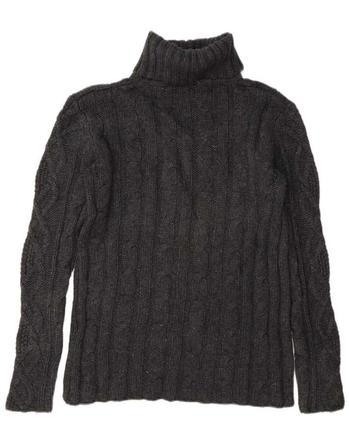 Eddie Bauer Γυναικείο πουλόβερ με ρολό λαιμόκοψη UK 16 μεγάλο γκρι μαλλί