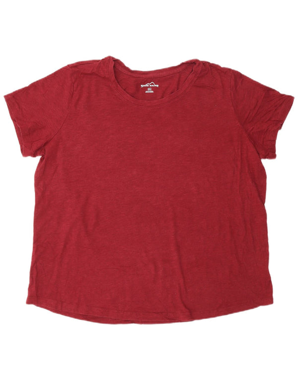 Eddie Bauer Γυναικείο T-Shirt Top UK 20 2XL Burgundy