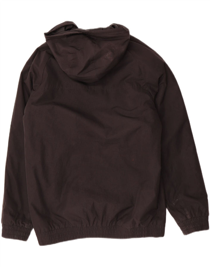 Adidas Boys Hooded Windbreaker Jacket 15-16 Years Black Polyester